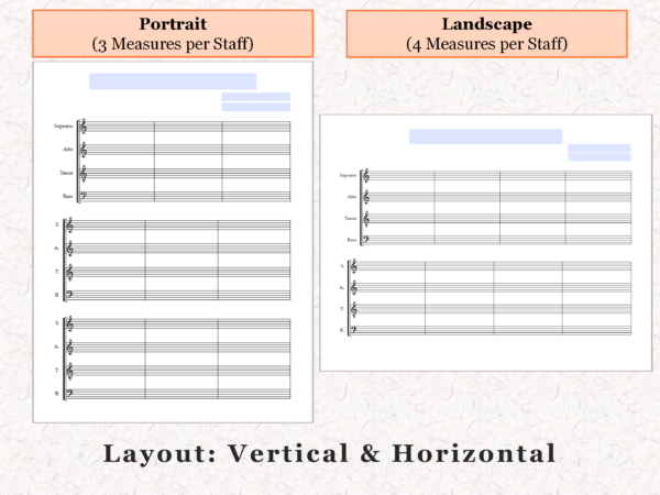 SATB Choir - Printable Blank Sheet Music Paper PDF 04