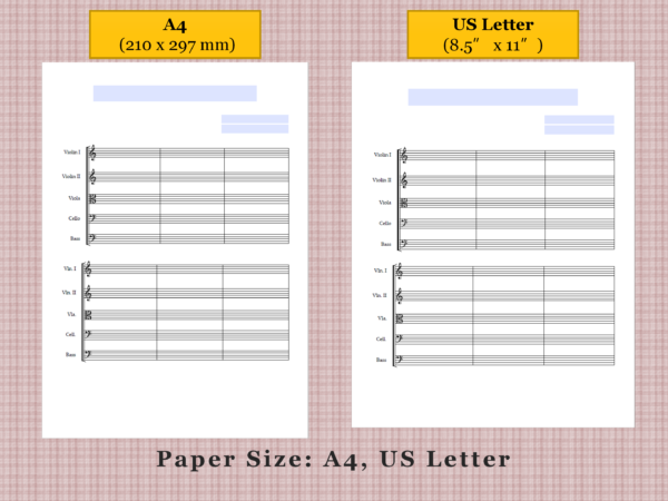String Orchestra - Printable Blank Sheet Music Paper PDF 02