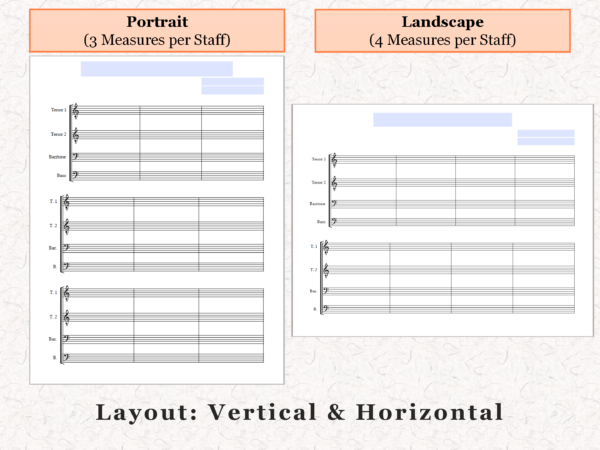 TTBB Choir - Printable Blank Sheet Music Paper PDF 04